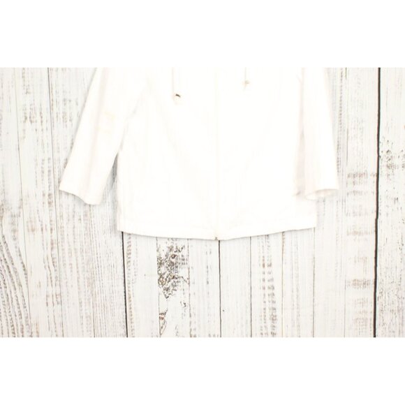 Bon Worth White 3/4 Sleeves Full Zip Light Jacket Size XS Pet - Picture 3 of 9